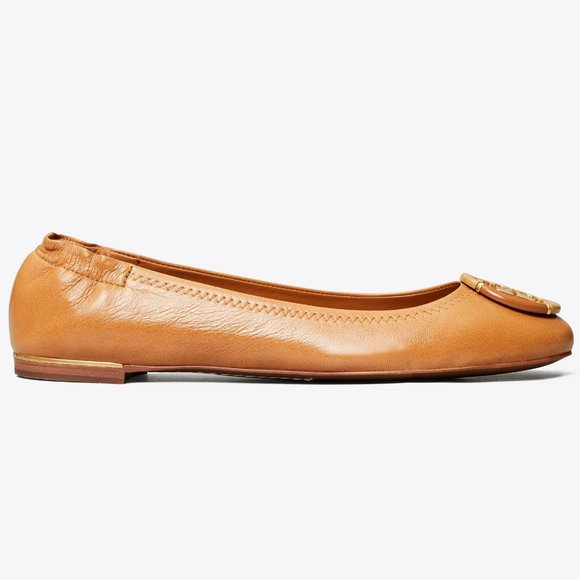 Tory Burch $268 Multi-Logo Ballet Flats Tan 9.5 10 - Picture 5 of 11